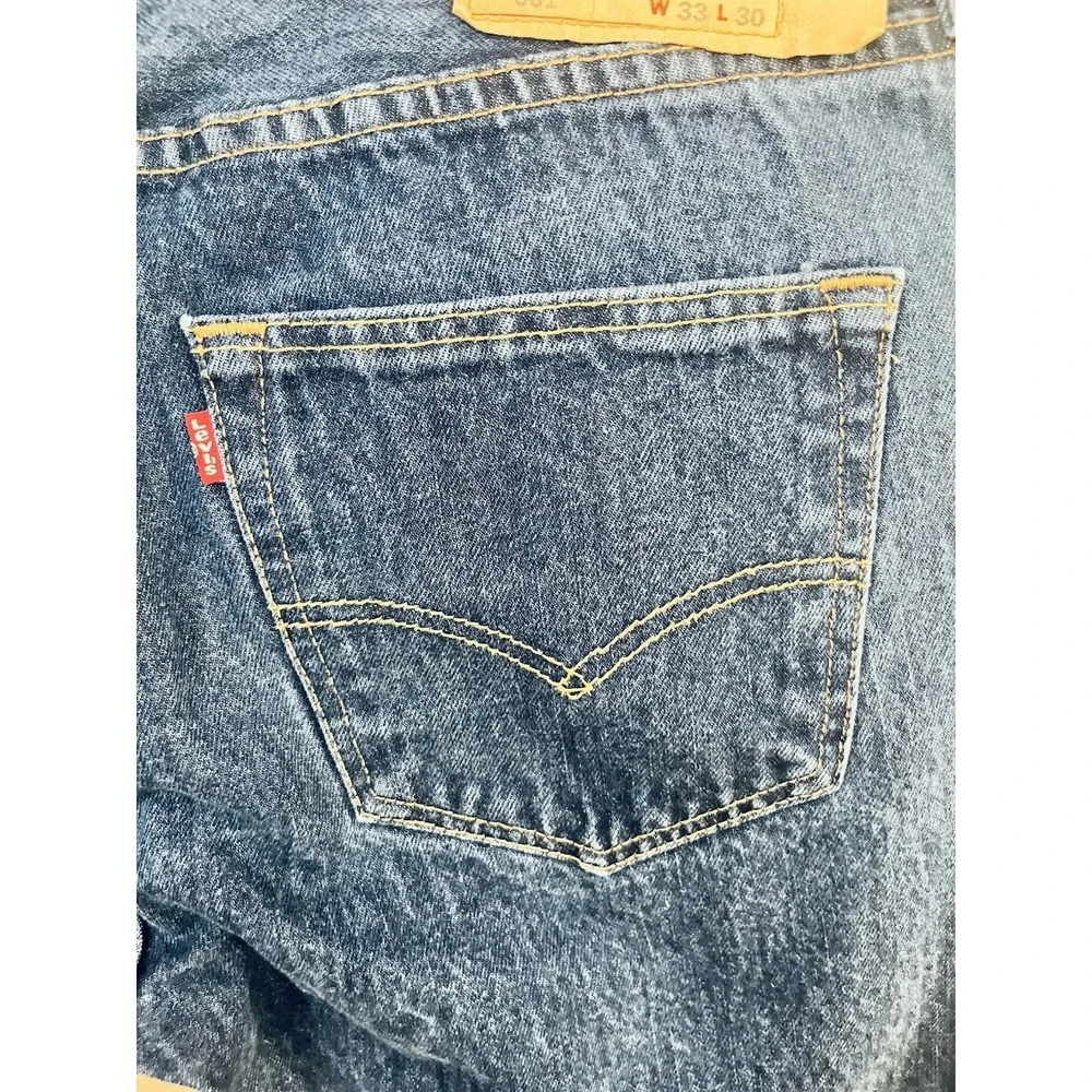Levi's‎ 501 Original Fit Mens W33 L30 Blue Good Button Fly Straight Leg Jeans